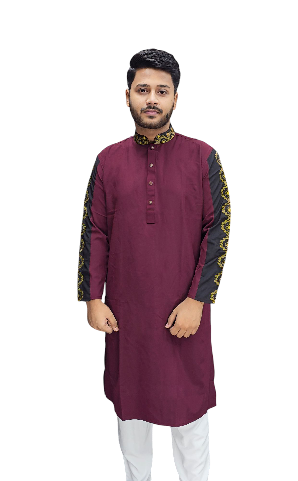 Embroidery sleeve Contrast Punjabi-3