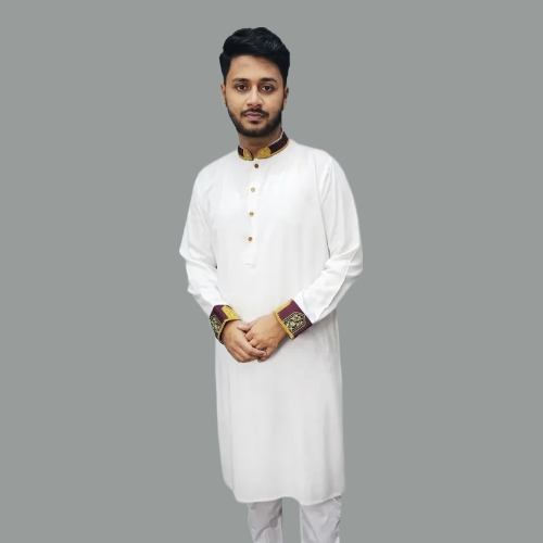 Premium Contrast Embroidery Panjabi-3